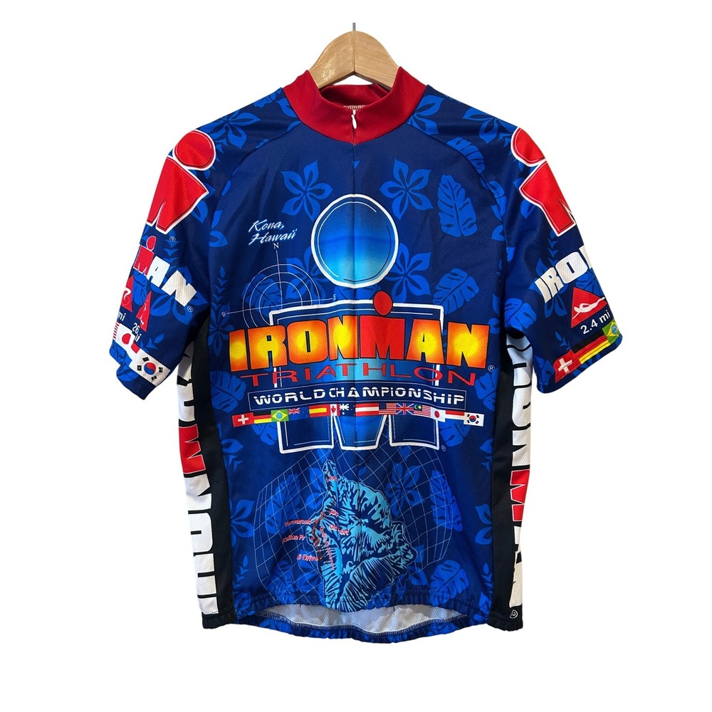 Ironman Mens Cycling Jersey Small Blue Kona Hawaii Triathlon World Championship